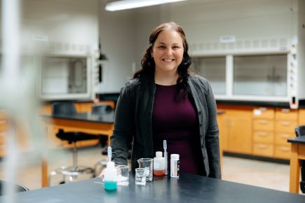 Lab teacher in the lab